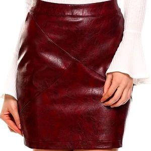 Zeagoo Women Classic High Waisted Faux Leather Bodycon Slim Mini Pencil.